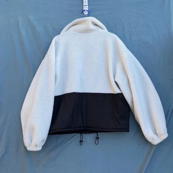 FRAME Mix Media High Pile Fleece Jacket Off White **no insert** NWT sz LARGE - Picture 3 of 8
